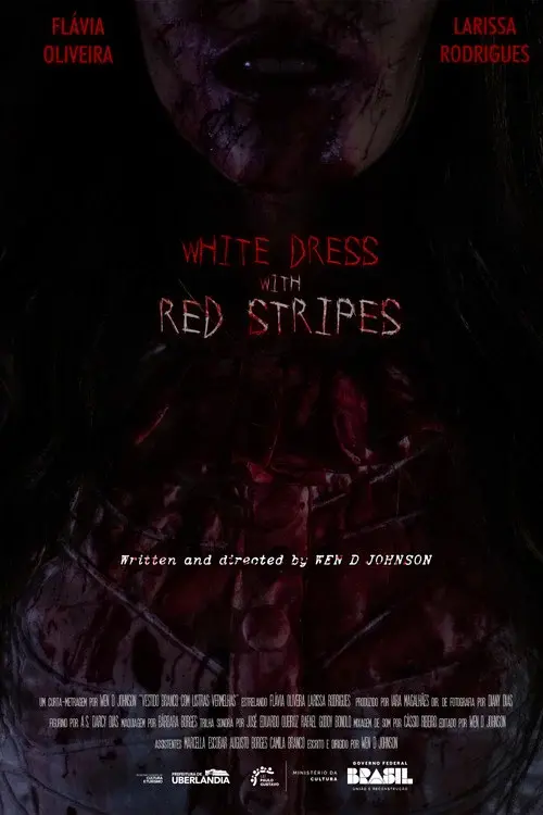 Vestido Branco com Listras Vermelhas poster